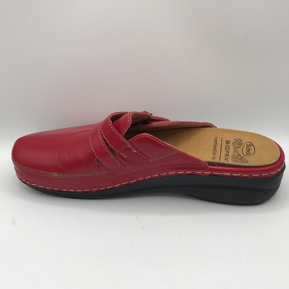 Scholl Bioprint removable insole red wedge mules, 40 (9) - Picture 7 of 8